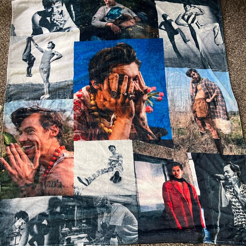 Harry styles fleece blanket